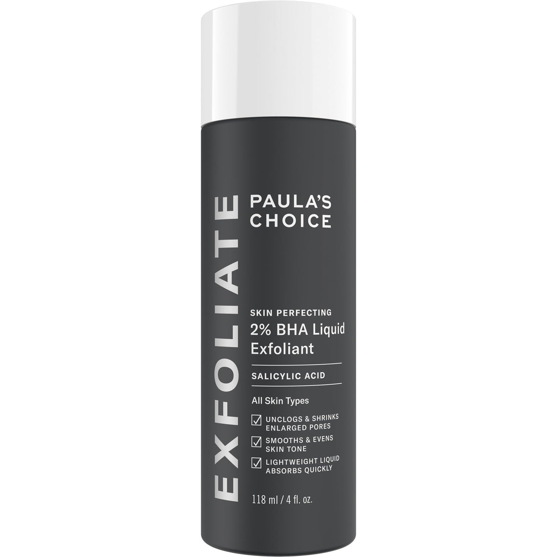 Paula's choice skin perfecting 2% bha liquid exfoliant, salicylic acid peel for face, blackhead, whitehead and blemish exfoliator - combination to oily & acne prone skin, 118 ml (Pack of 1)
