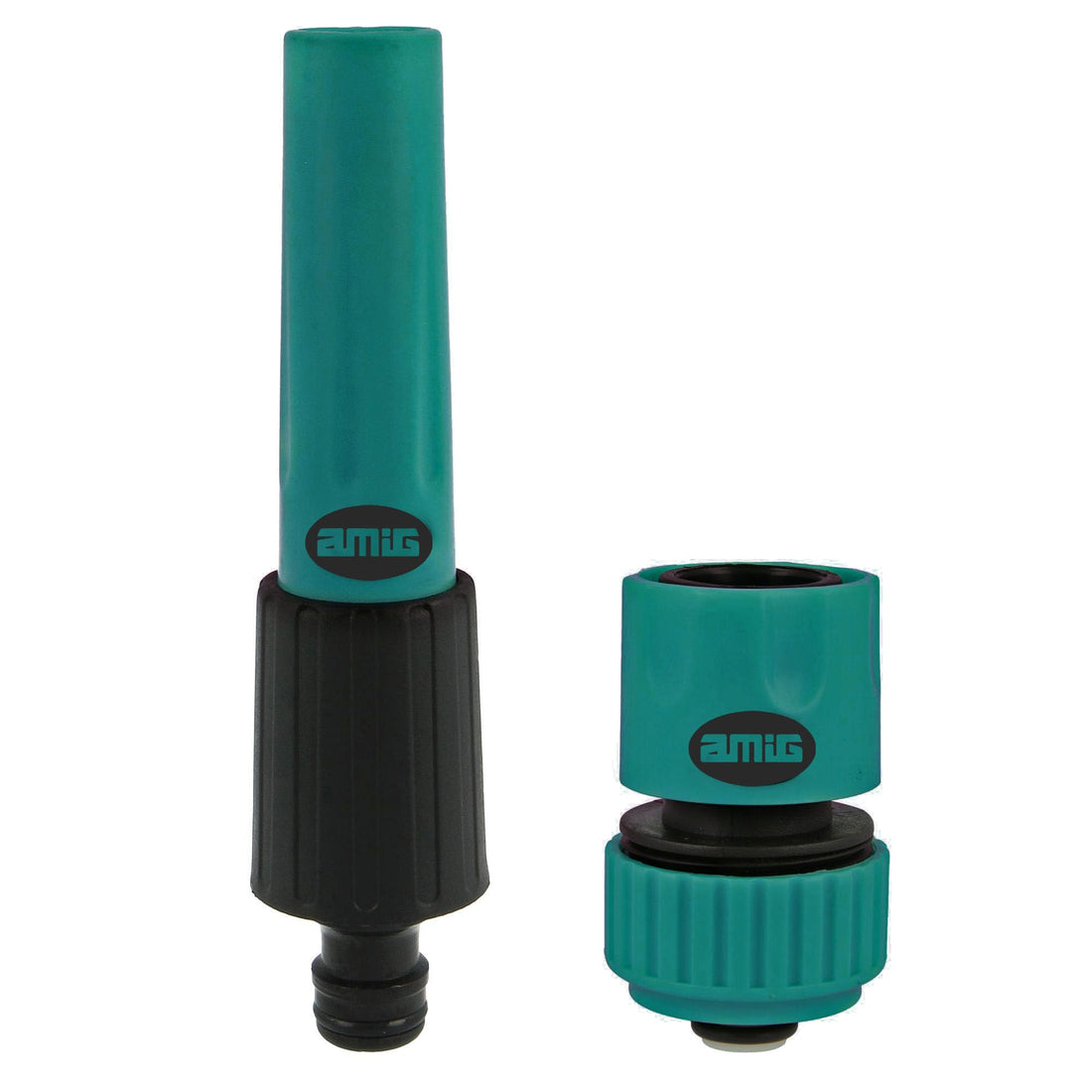 Amig - Watering kit, Garden Hose Sprayer Nozzle With Quick Connector, High Pressure Adjustable Nozzle Water - Spain Made (3/4")