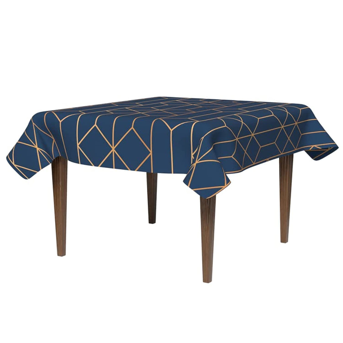 ART MOOD HOME Waterproof Polyester Fabric Tableau tablecloth waterproof Blue * Gold 140x140 CM CM