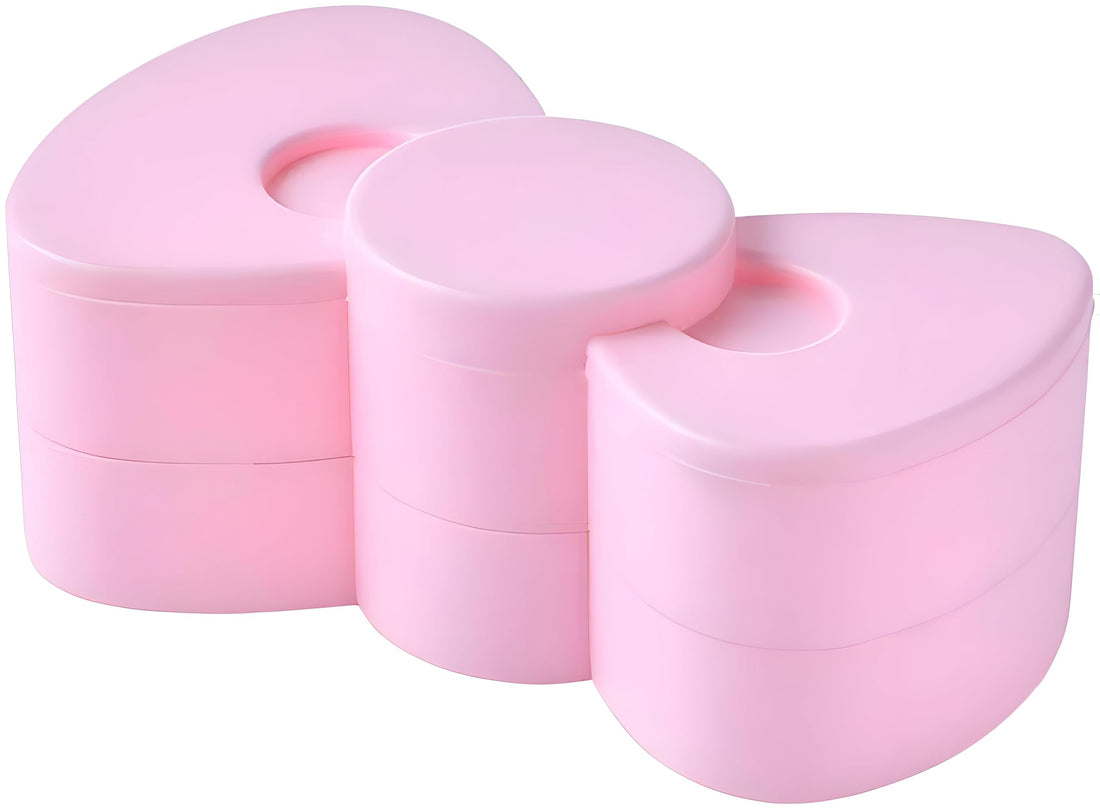 Pink Bow 360 Degree Rotating Elegant Jewelry Organizer for Little Girls, Perfect for Birthday Celebrations, Mother's Day, Excellent Storage Choice, Elegant Gift Idea