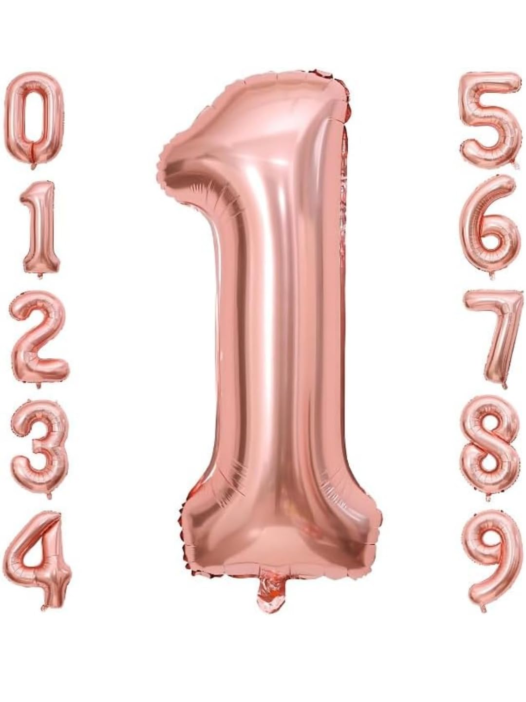 Gold Number Balloons 32 Inch Large Size Digital Balloons for Birthday Celebration Wedding Anniversary, Graduation, Baby Shower Decoration (Rose Gold, Number 1)