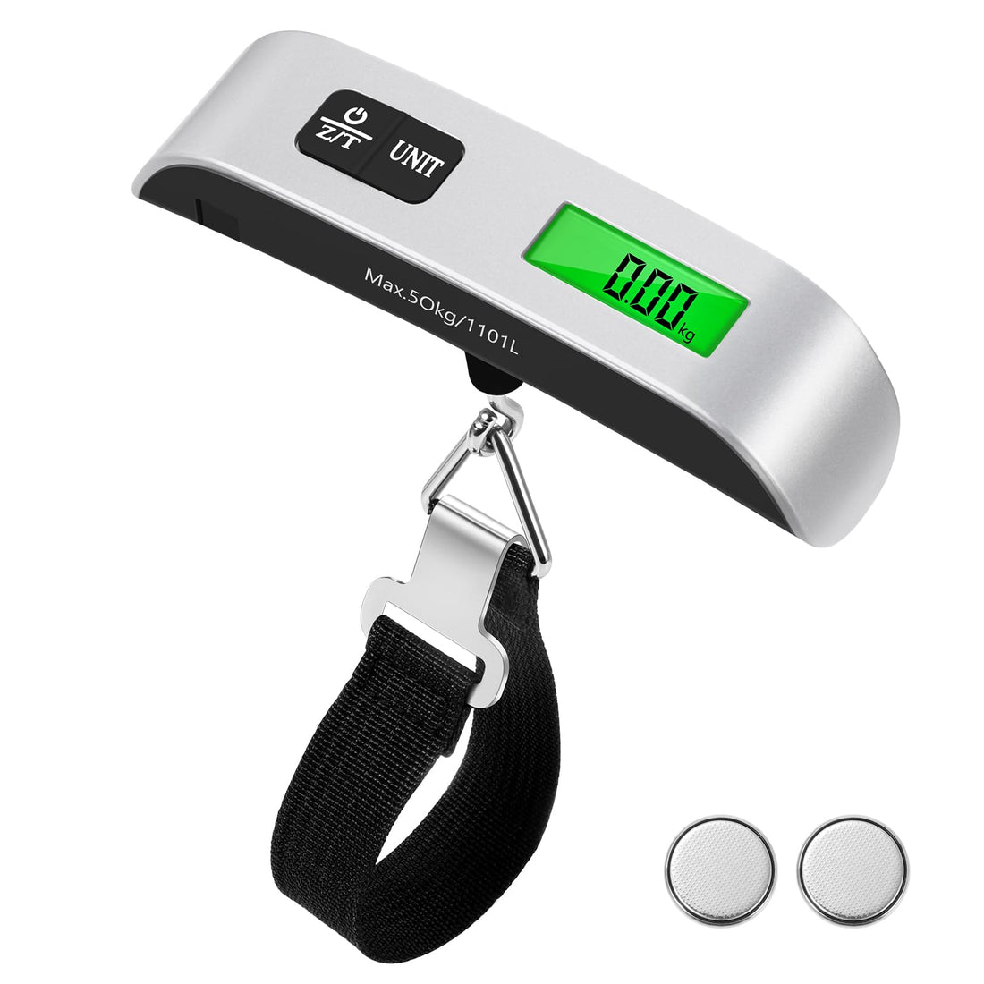 Brencco Electronic Luggage Scales, Portable Scales Max 50 kg/110 Lb, Suitcase Scales with Backlit LCD Screen with Tare Function for Travel Accessories Home and Home