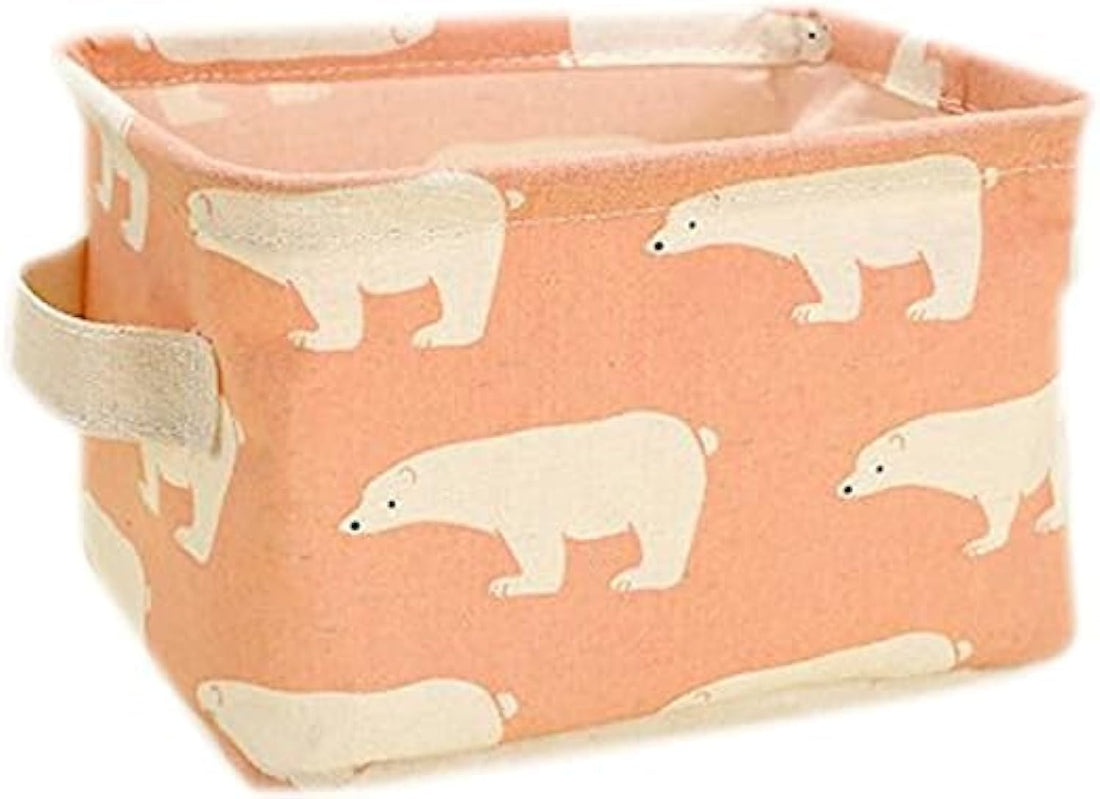 Linen Desktop Storage Box Waterproof Toy Sundries Storage Basket Cosmetic Underware Storage Organizer Office Stationery (A)