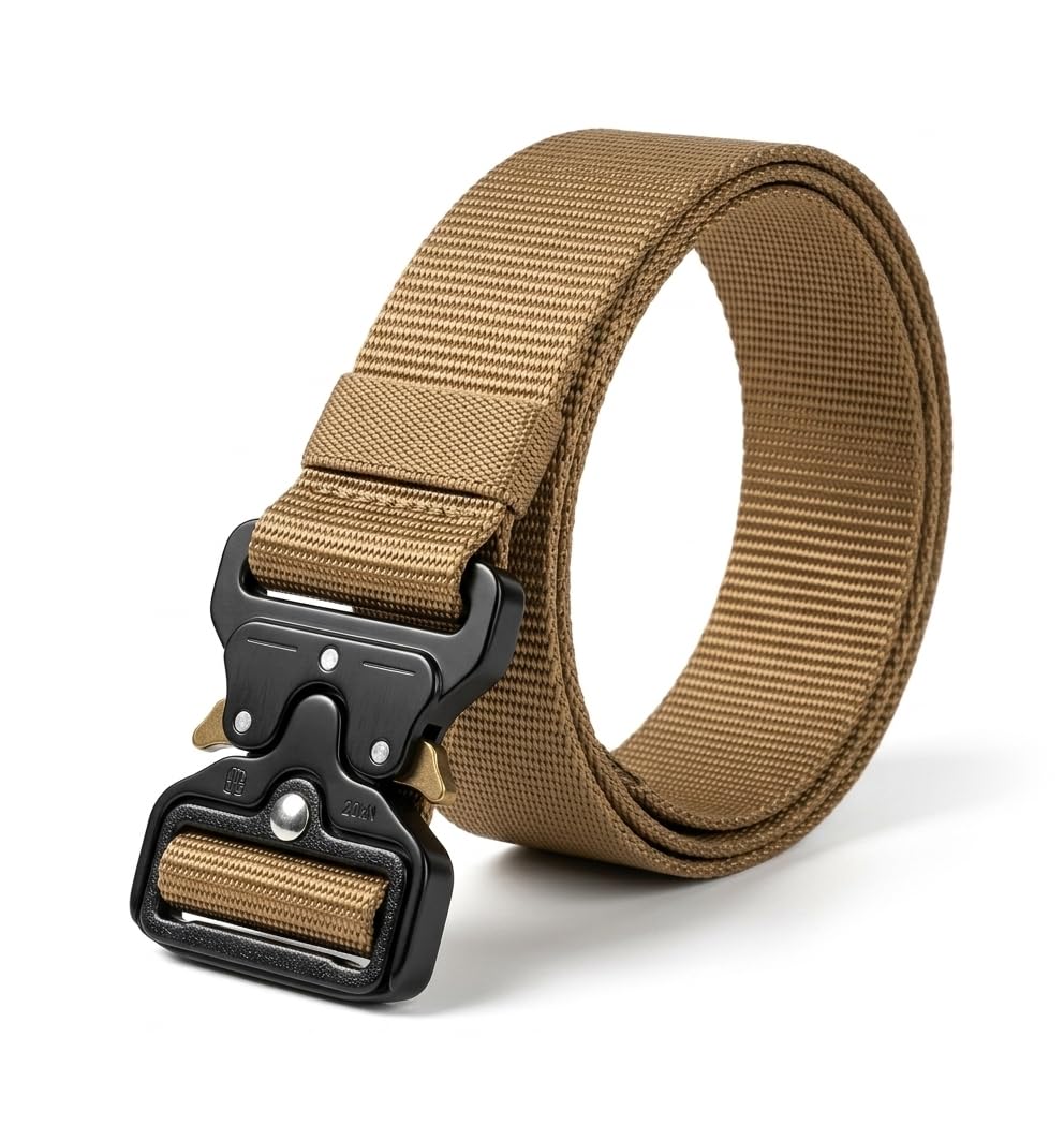 NileWarrior Men's Marines Belt, Quick Release Metal Buckle, No Holes, Fully Adjustable, Casual and Daily Use
