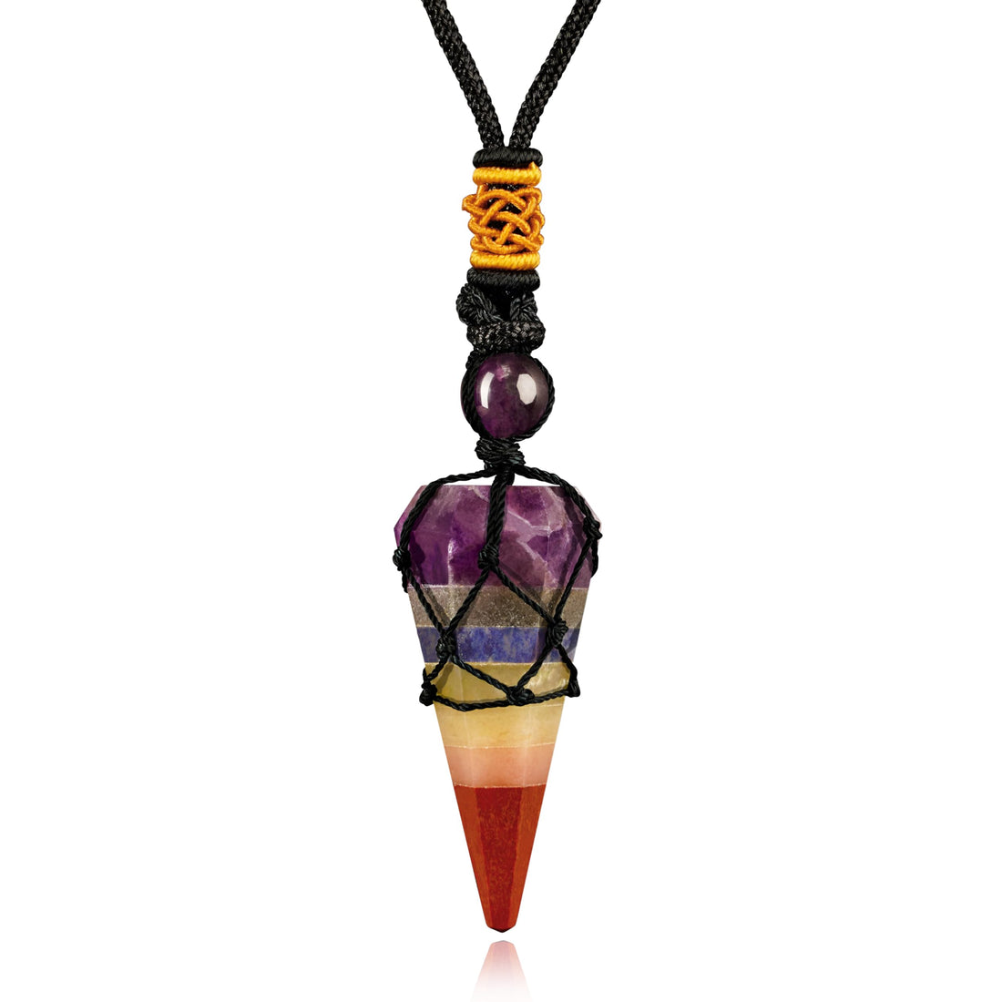 Handmade Healing Crystal Necklaces for Women and Men, Chakra Crystal Pendants for Healing Yoga Meditation Positive Energy Balancing Protection, Spiritual Gifts, Pendulum, Crystal, 7 chakra