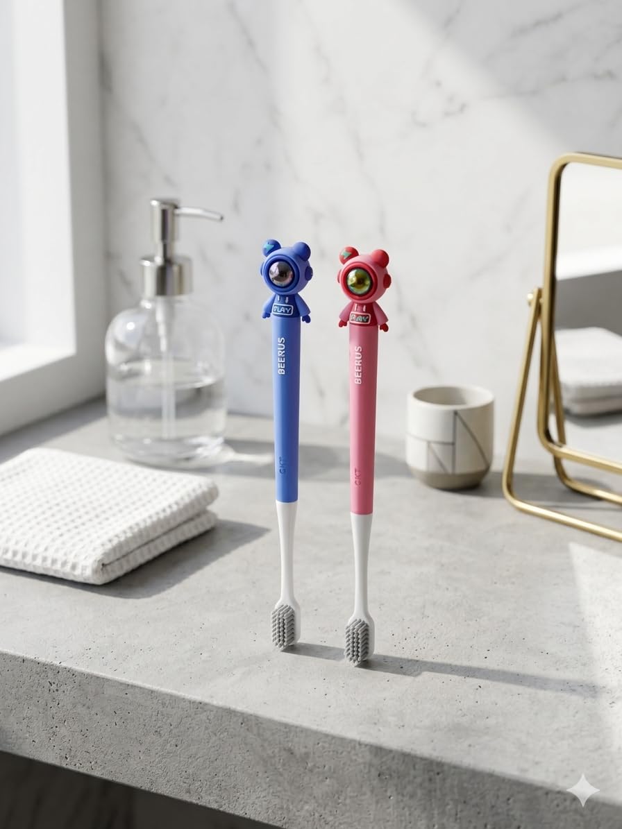 3D Cartoon Character Figurine Toothbrush with Unique Sculpted Design and Imported Vacuum Sealed Packaging for Daily Oral Care and Practical Hygiene
