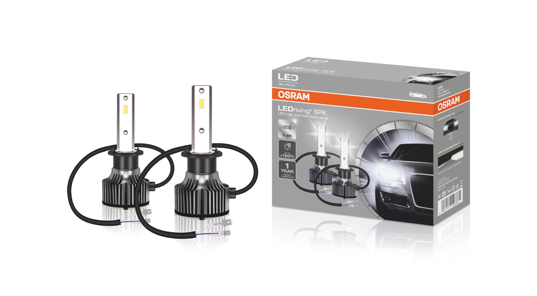 OSRAM LEDriving SPK, ≜ H1, OFF ROAD LED High/Low Beam Lamps, 120% more brightness, 6000K, 2000 lm, 54 W, 64155DWSPK, folding box 2 lamps white