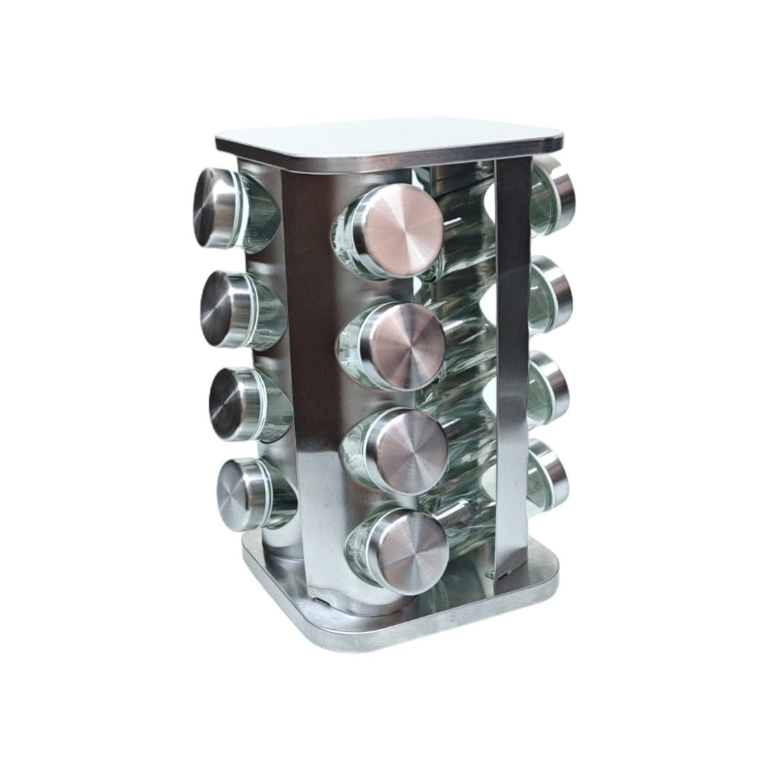 stainless steel rotating spice rack 16-piece modern