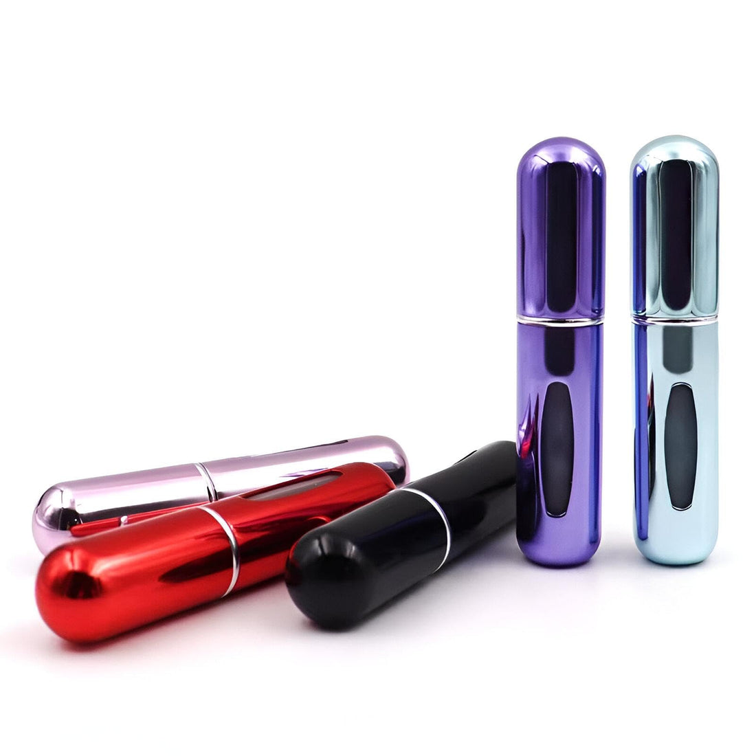 Travel Spray Bottles - Small Refillable Containers Suitable for Fragrances, Aftershaves, and Beauty Products, Set of 5 for Easy Packing and Disposal