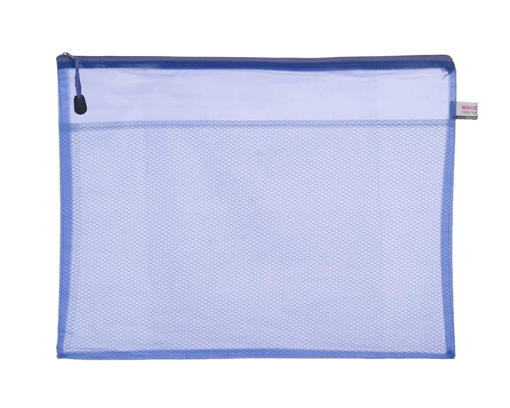 3A A3-1007 Plastic Zipper Paper Folder 30 * 42 cm 1 Piece - Blue