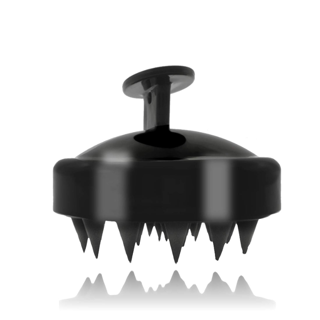 Scalp Massager Shampoo Brush Head Scrubber for The Shower Scalp Scrubber with Soft Silicone Brush Head Improves Blood Circulation and Metabolism(Black)