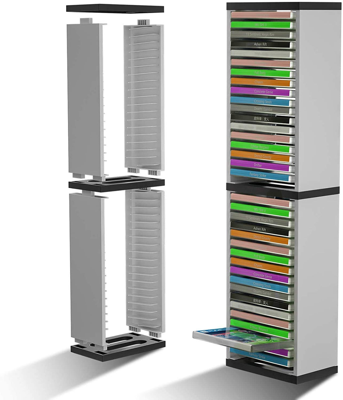 Wedorat Storage Stand for PS5 PS4 Nintendo Switch Xbox Games, Storage Tower for Nintendo Switch, Xbox Series X/S Game Card Holder Vertical Stand - 36 PC Game