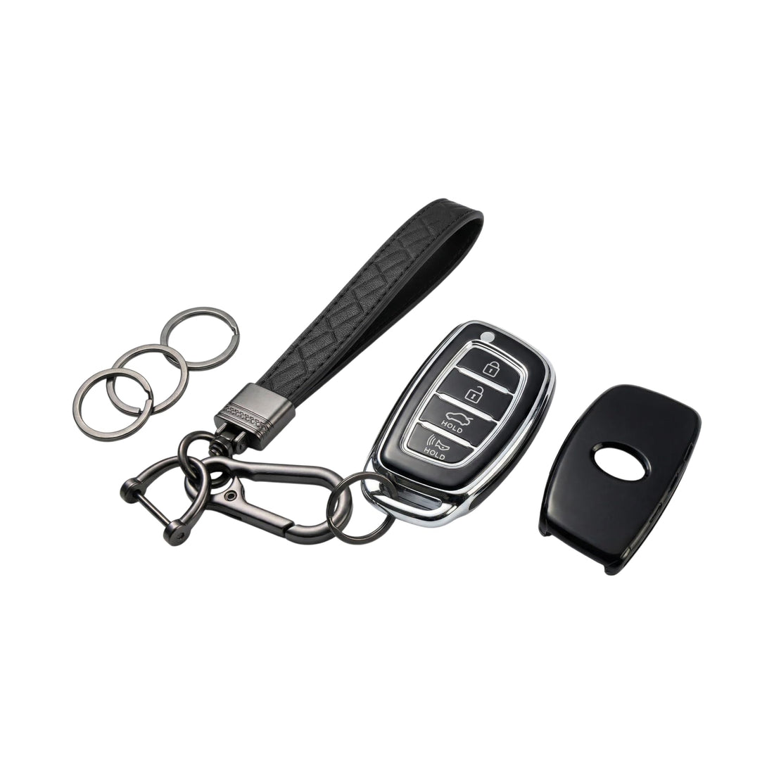 TPU Car Key Case Cover with Keychain – Compatible with Hyundai Sonata Santa Fe IX35 i10 i20 i30 i40 Tucson Creta Mistra Elantra Ioniq Venue – Car Key Accessories