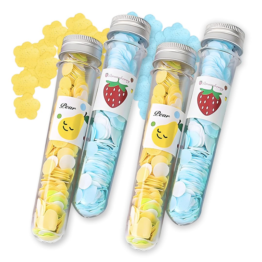 Multibrite Disposable Paper Soap Tube, Mixed Fragrance Paper Soap Sheets, Flower Design, Compact and Portable, Gentle on All Skin Types, Dissolves Easily, Hygienic and Travel-Friendly (Pack Of 4)