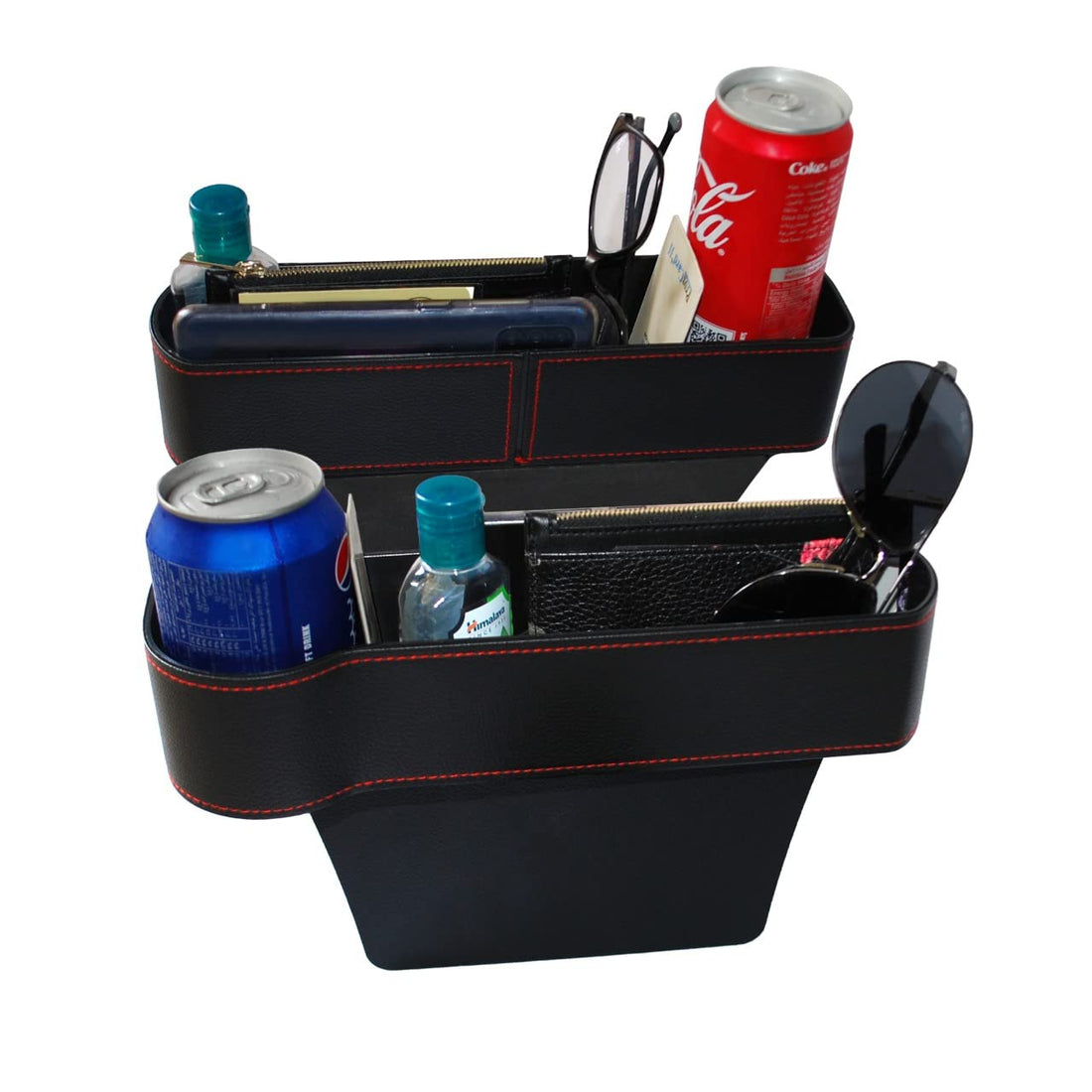 AZEC 1Pcs Car Seat Gap Organizers Storage Box Front Seat Console Car Organizer Side Pocket with Cup Holder for Cellphones Keys Cards Wallets Sunglasses