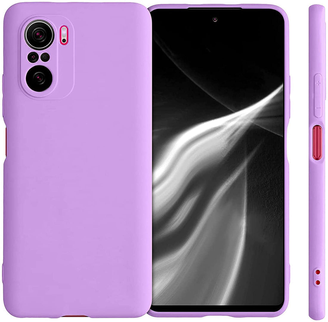 Silicone Padded Inside Camera Protection Case Compatible with Poco F3 (Purple)