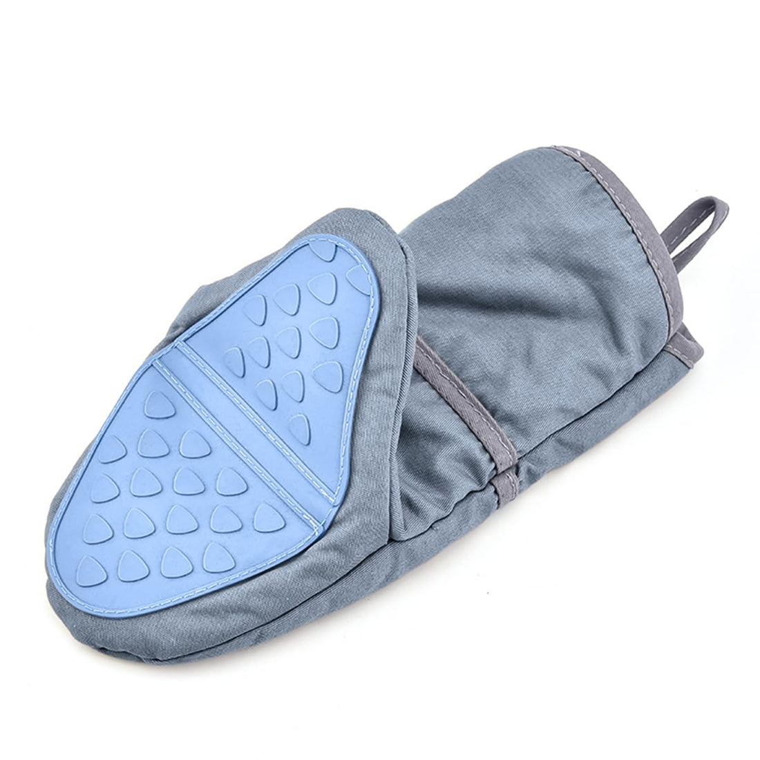 Oven Gloves - Silicone Oven Mitts Heat Resistant, Long & Non-Slip Kitchen Gloves with Soft Cotton Lining, Durable and Machine Washable for Cooking, Baking and BBQ (Blue)