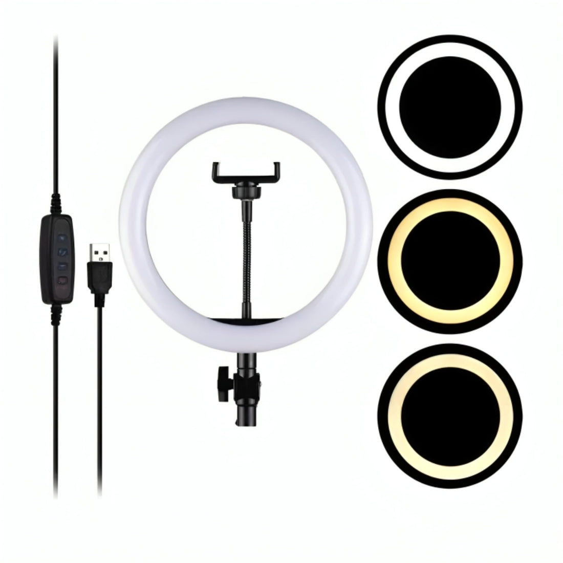Ring Light with 3 Color Modes Dimmable Led photography, for YouTube, Photo-Shoot, Video Shoot, Live Stream, Makeup, Vlogging, Compatible with iPhone/Android & Cameras, 26cm (M-33)