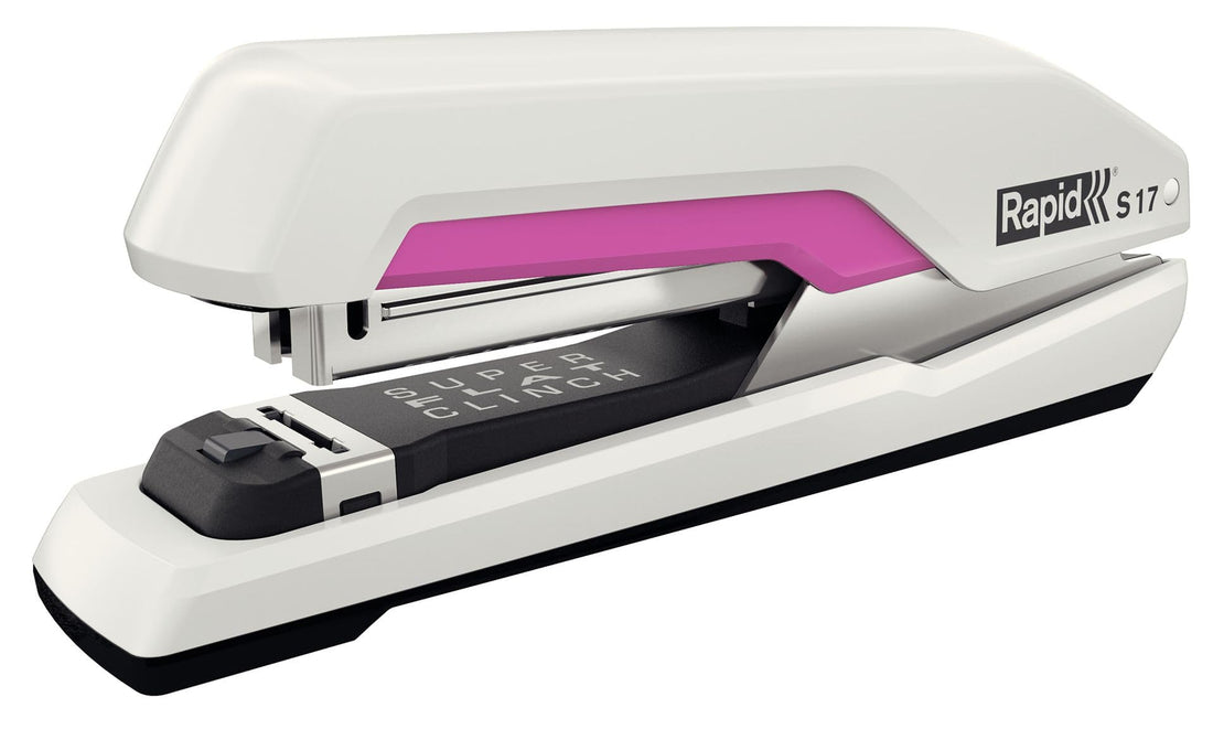 Rapid Stapler, 30 sheet capacity, SuperFlatClinch, Pink, Ergonomic plastic body, S17, 5000539