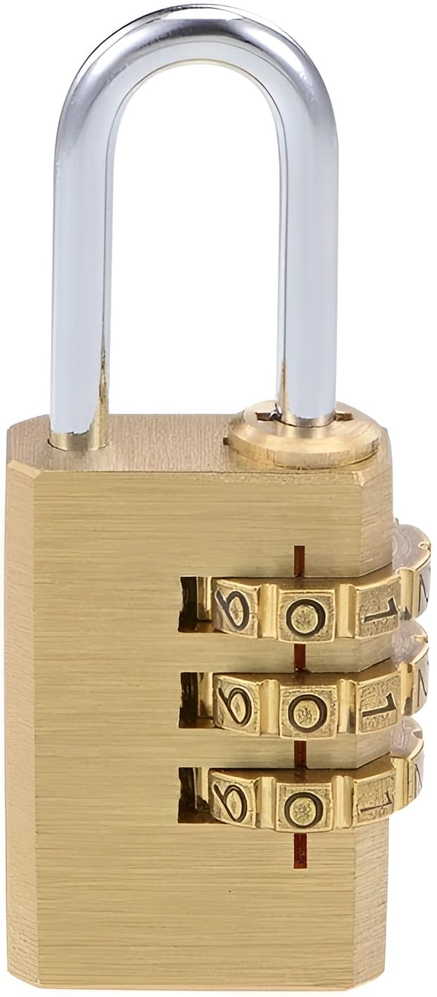 Mini Resettable Combination Padlock, 3 Digit Combination Padlock, Durable and Lightweight Metal Design, Perfect for Suitcases, Luggage, Toolboxes, Lockers, Gyms