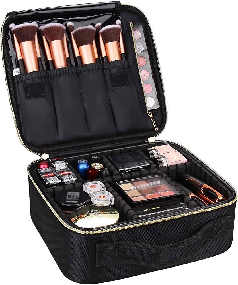Large Waterproof Makeup Bag Accessory Organizer Travel Toiletry Case Cosmetic Pouch Portable Beauty Storage Handbag for Women Daily Use Black Bag