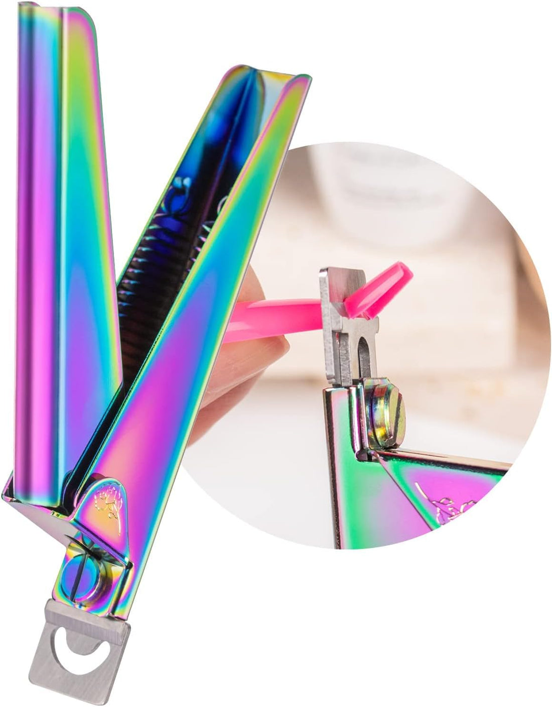 Professional Manicure Nail Clipper,U-shaped Nail Clippers Straight Edge Acrylic Nail Clipper,Stainless Steel Trimmers False Tips Edge Cutters Nail Tools,Nail Tips Edge Cutters Trimmers-Rainbow color