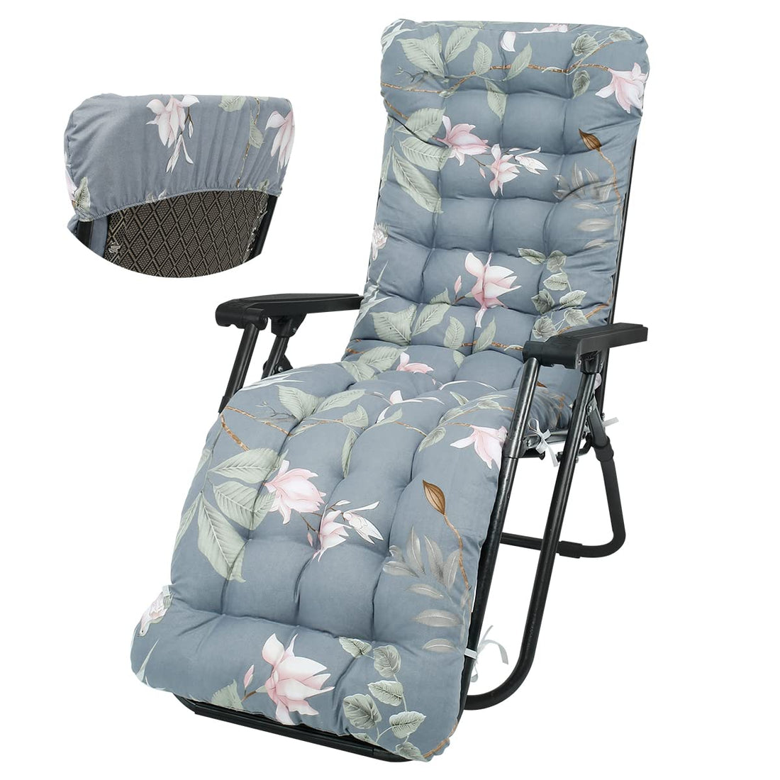Moro Moro 3 Sun Lounger Cushions Only Replacement Garden Recliner Cushion With Non-Slip Hood Portable Sunlounges Cushion Pad For Indoor Outdoor Sunlounge Sunbed Chaise Recliner Lounge Chair (#5)
