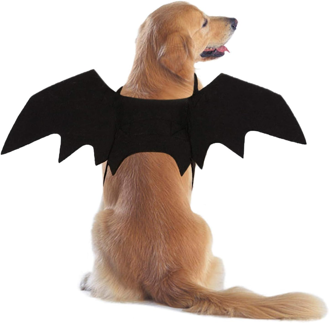 fashion mania Pet Cat/dog Bat Wings for Halloween Party Decoration, Puppy Collar Leads Cosplay Bat Costume,Cute Puppy Cat Dress Up Accessories (M)