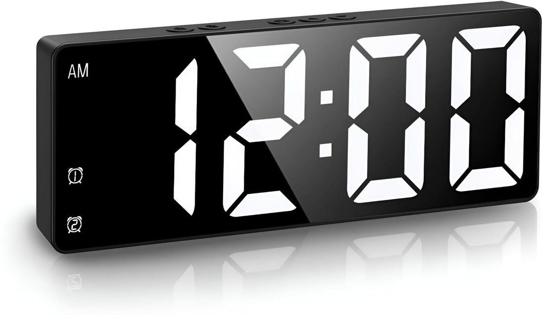 Decorative Mirror Alarm - multifunctional with customizable lighting, three snooze cycles of 5 minutes each, dual charging methods including USB and batteries, blending style with practicality