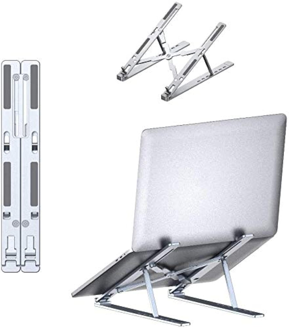 sososo Laptop Stand,Adjustable Portable Laptop Stand for Desk,Cooling Aluminum Ventilated Laptop Pad for MacBook Air Pro,Dell XPS,More 10-15.6 inch PC,Tablet PC,iPad (Silver)