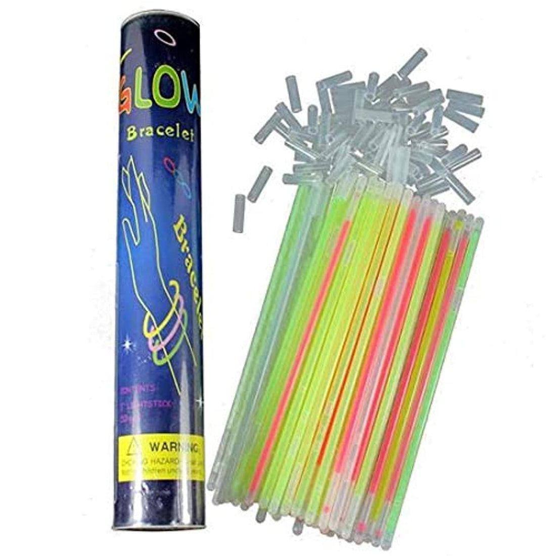 100 Pieces Multi Colors Party Glow Sticks Bright Bracelets (8in With 100 Connectors)