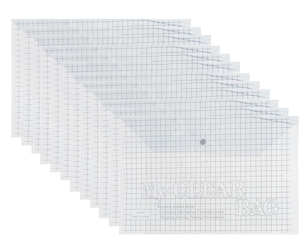 3A FC209-6 Plastic Paper Binder 6.5 Micron 24 * 35 cm With Clips 12 Pieces - Blue