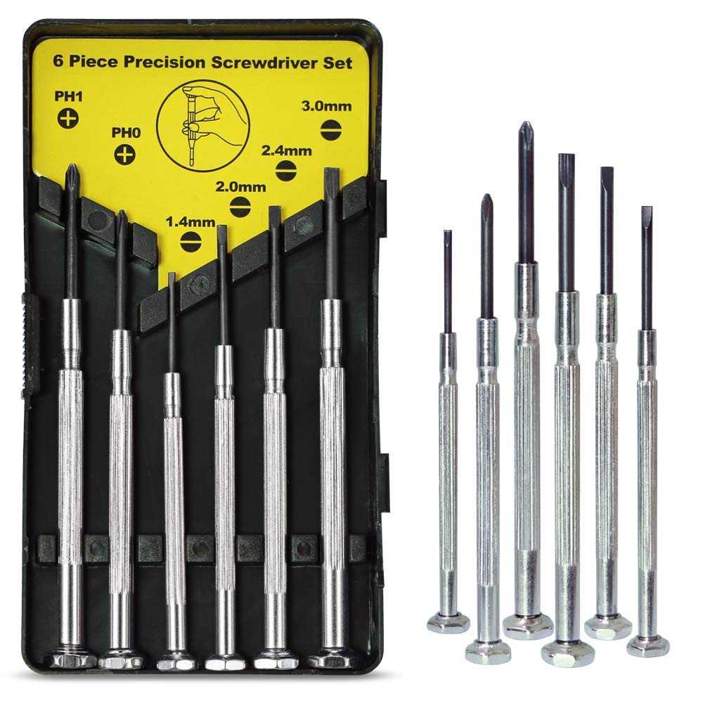 Shopping gd 6pcs mini screwdriver set with case, precision screwdriver kit with 6 different size flathead and phillips screwdrivers, perfect mini screwdriver bits for jewelry, watch, eyeglass repair