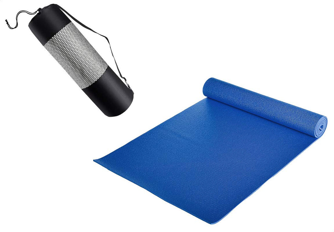 Gymbit PVC Yoga Exercise Mat With Carrying Bag 173cm Lx61cm Wx6MM Thick