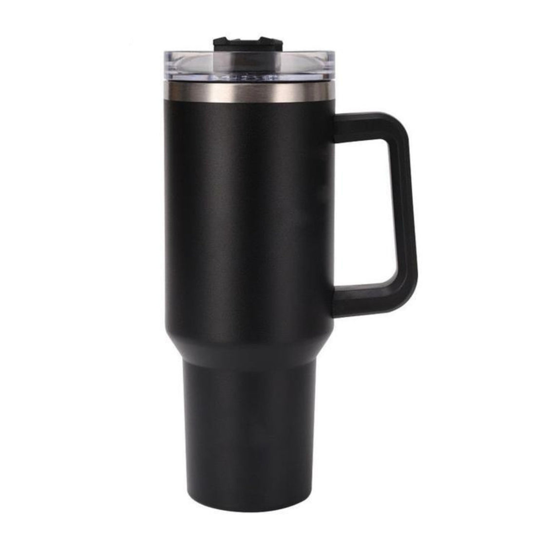 1200 ML Thermal Cup Thermal Mug with Straw and Handle, Coffee Mug To Go, Double-Walled Stainless Steel Vacuum Insulated Mug with Lid, Portable Car Mug for Hot and Cold Drinks (Black)