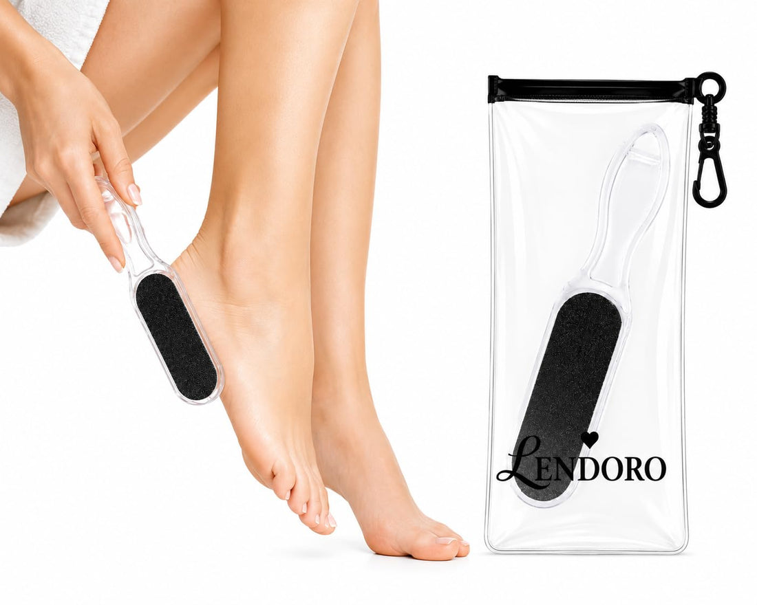 LENDORO Double-Sided Foot File, Coarse and Fine Grit, Removes Calluses, Exfoliates Dead Skin, for Soft Smooth Feet (Random Color)
