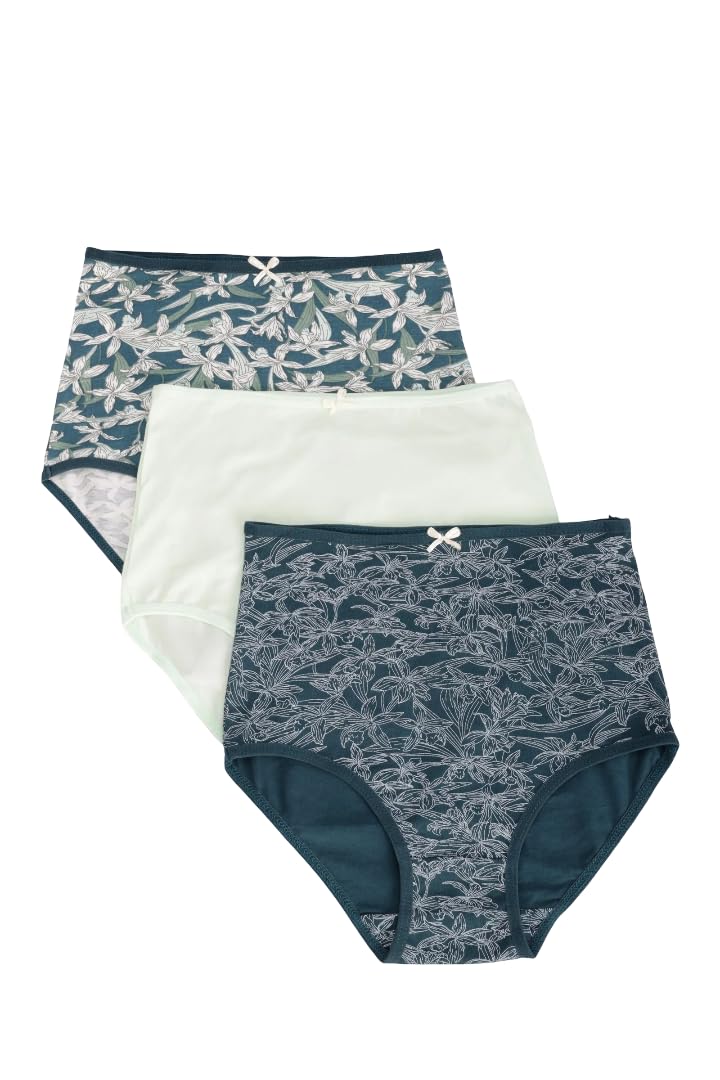 CARINA Womens Pack of 3 Colored Full Brief Panties Briefs (pack of 3)