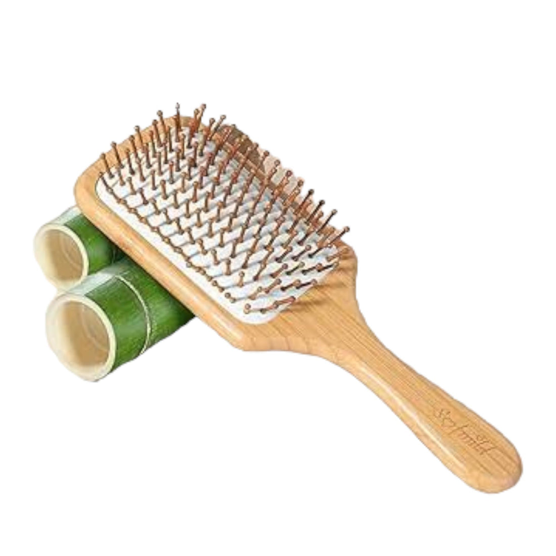 Hair brush - one piece of natural wooden hair brush to improve blood circulation and hair care with paddle design