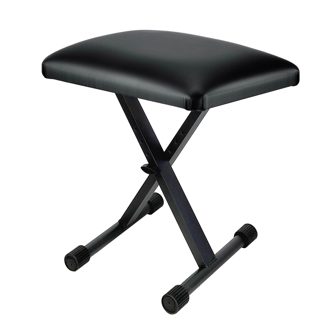 GLEAM Keyboard Bench Padded Cushion X-Style Height Adjustable 14.5-17.5in Piano Stool Bench Keyboard Chair Black (Thin Padding)