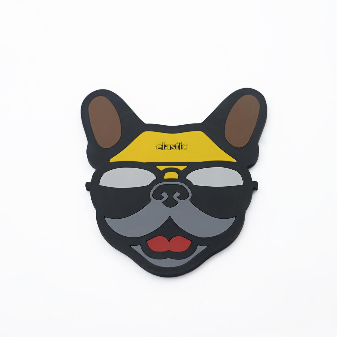Elastic French Bulldog Silicone Coaster, Cool Dog with Sunglasses Design, Table Protector-COS-WLF-1