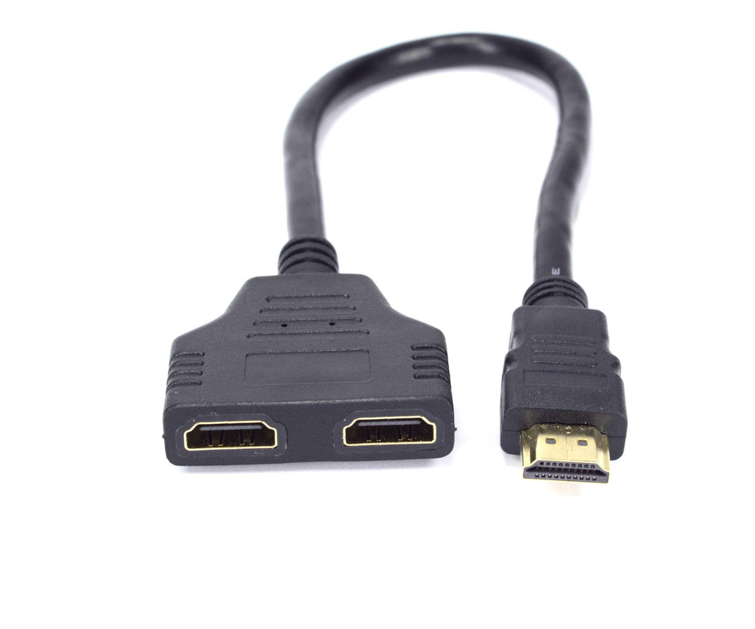 Nanotek HDMI Male to 2 HDMI Female 1 in 2 out Splitter Cable Converter- Black