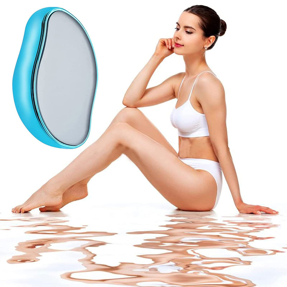 YingGouing Crystal Hair Eraser, Magic Painless Hair Remover Tool & Skin Exfoliator Tool for Men & Women Arms Legs Back, Fast & Easy Exfoliate, Soft Smooth Silky Skin, Secret Makeup (Blue)