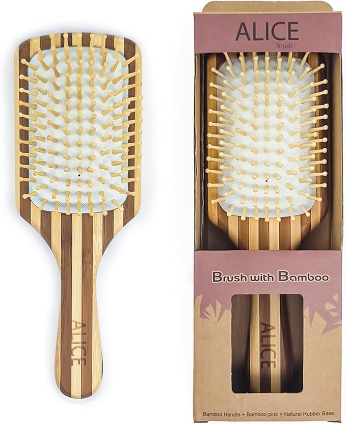 Alice - Hair Brush, Original Detangler, Wood Brush, For Man & Women, Crafted To Detangle Your Hair