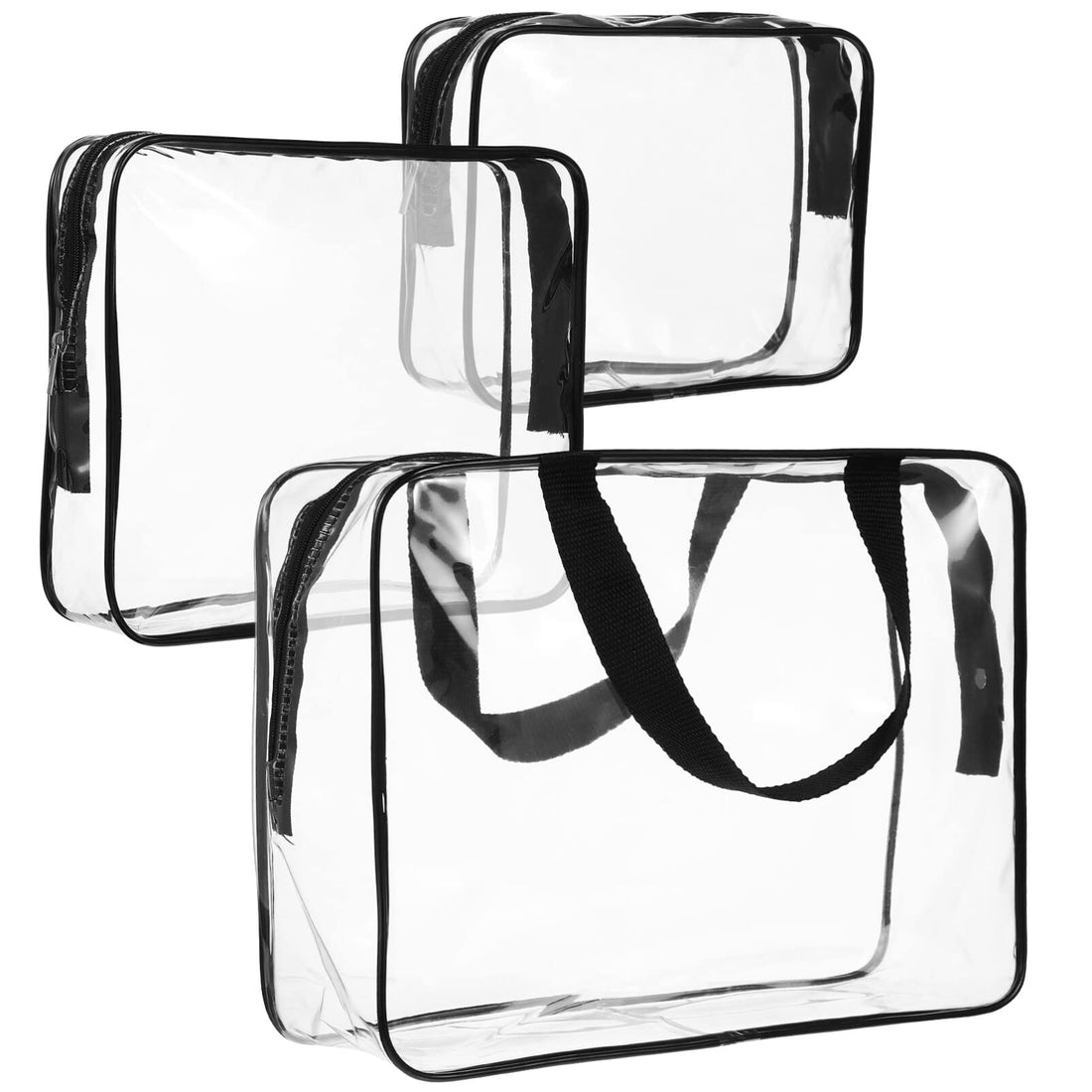 SHERCHPRY Travel Size Toiletries 3Pcs Clear Makeup Bags, Transparent Toiletries Bags, PVC Wash Bag, PVC Travel Makeup Cosmetic Bag for Women Men Makeup Bag, As Shown, 30 x 10 x 22 cm, Fashion