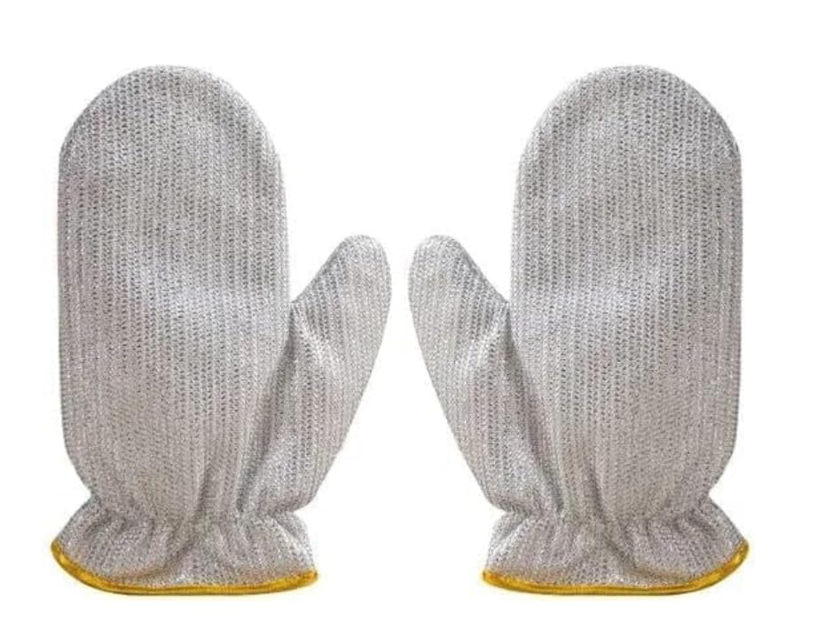 Steel Wire Dishwashing Gloves, Heat Insulation, Kitchen Cleaning, Decontamination Artefact