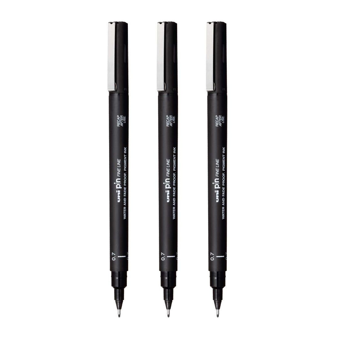 uni-ball PIN-200 0.7mm Fineliner Drawing Pen | Water & Fade Proof Pigment Ink | Ideal For Technical Drawing, Mandala, Calligraphy, Sketching, Doodle Drawing & DIY Crafts | Black Ink, Pack of 3