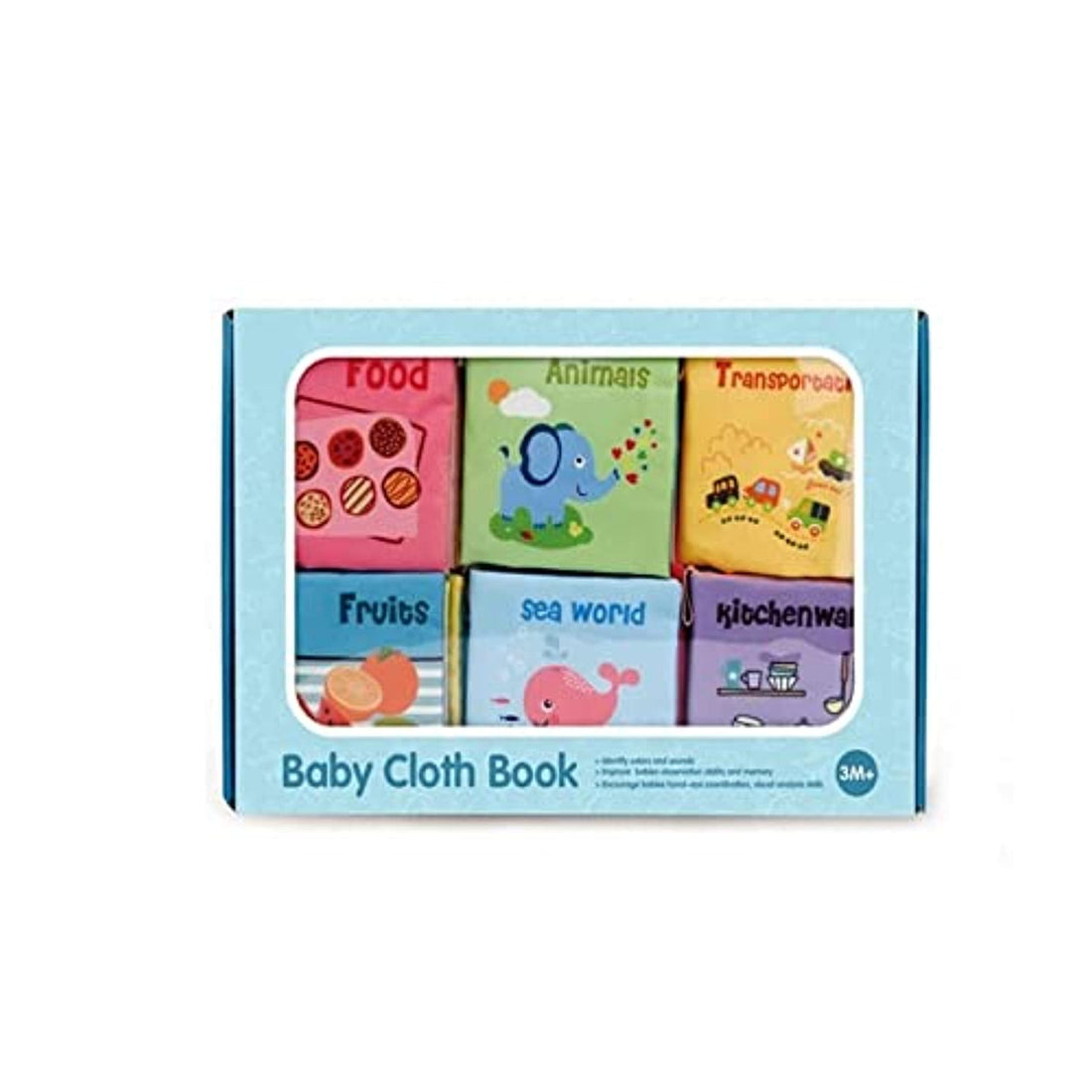 Generic Soft cloth book set of 6 non-toxic kids books 0-3 years old