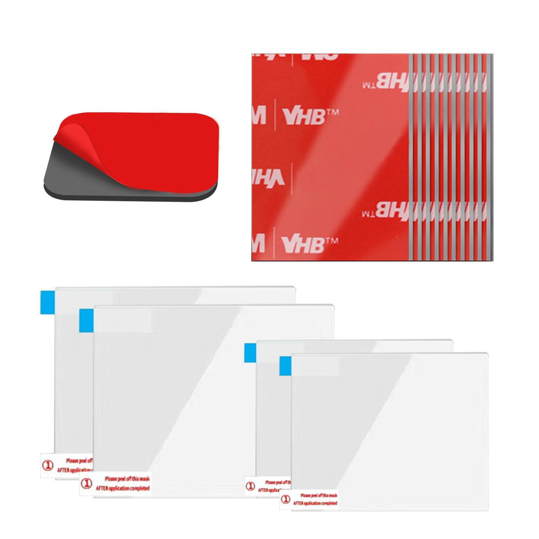 14Pcs Electrostatic Windshield Dashcam Stickers and 3M Double-Sided Sticker Adhesive Pad, Waterproof VHB 5952 Helmet Mount Replacement, Action Camera Mounts, Number Plate Pads
