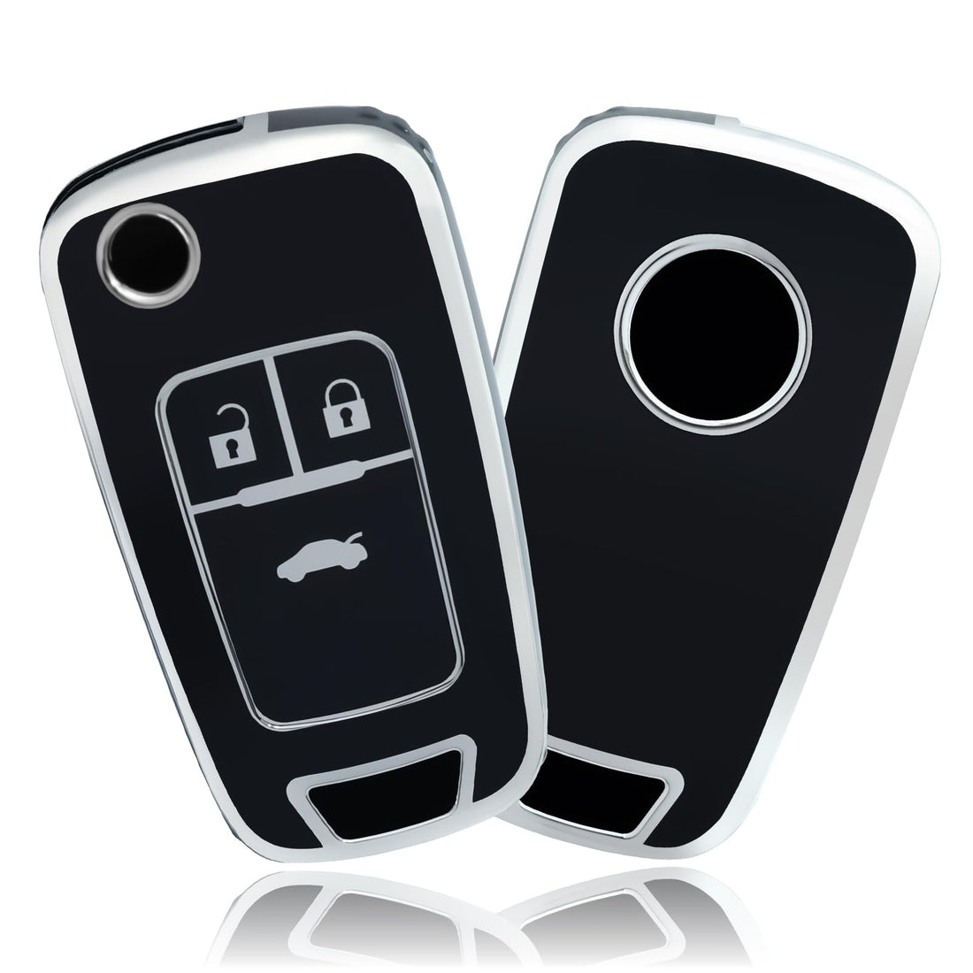 OFFCURVE Car Key Cover - Fit for Chevrolet Aveo, Spark, Cruze, Opel Vauxhall Adam, Cascada, Mokka, Astra, Buick Regal, Lacrosse