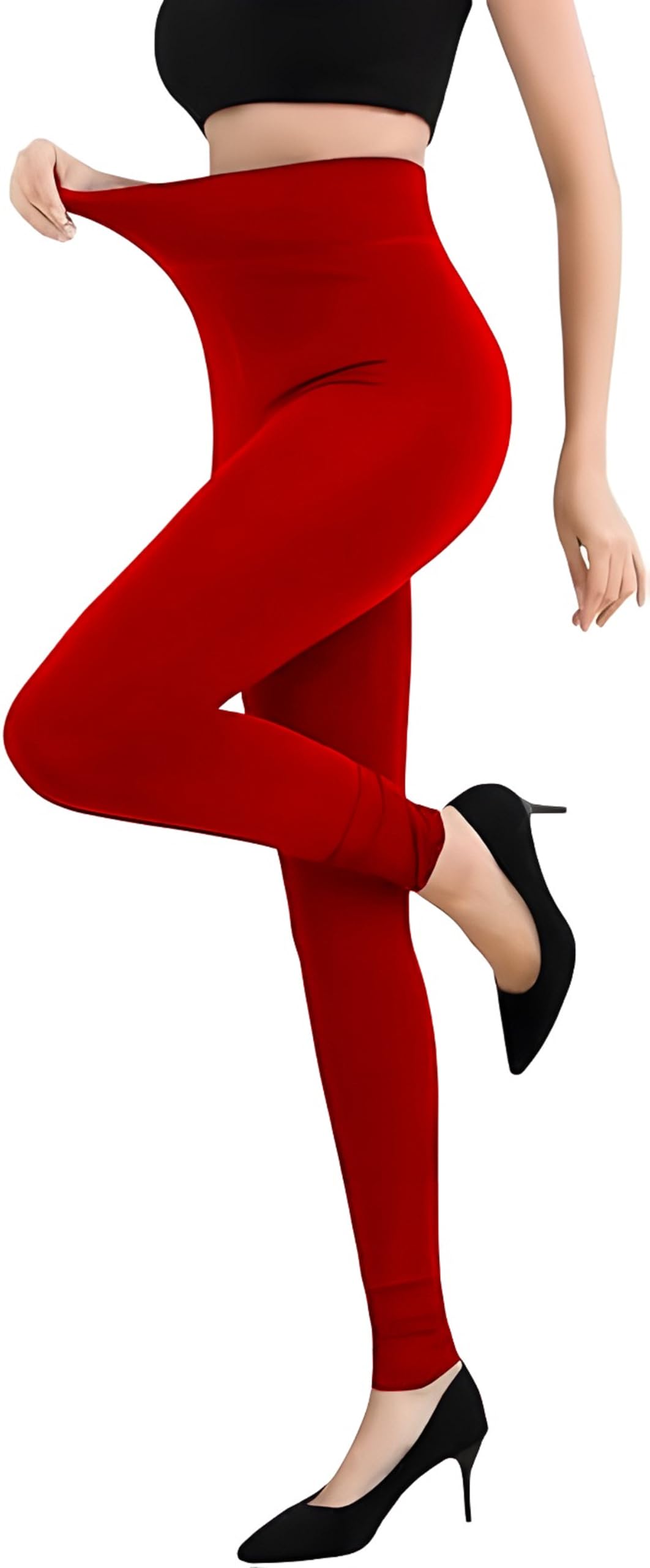 Mizah Women's Thermal Leggings High Waist Padded Inner Elastic One Size Fits All Sizes 45 to 95 Kg - Heavy Winter Pants